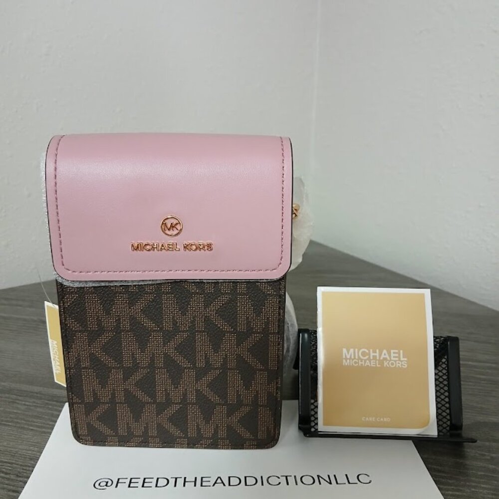 Michael Kors Jet Set Charm Small Signature Logo Smartphone Crossbody Bag